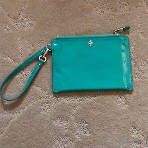 Cole Haan teal wristlet